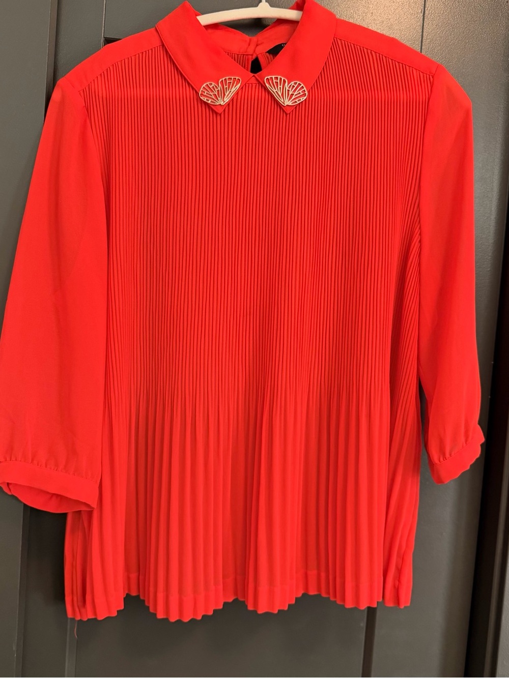 Ted Baker Orange Butterfly Collar Blouse Top 4